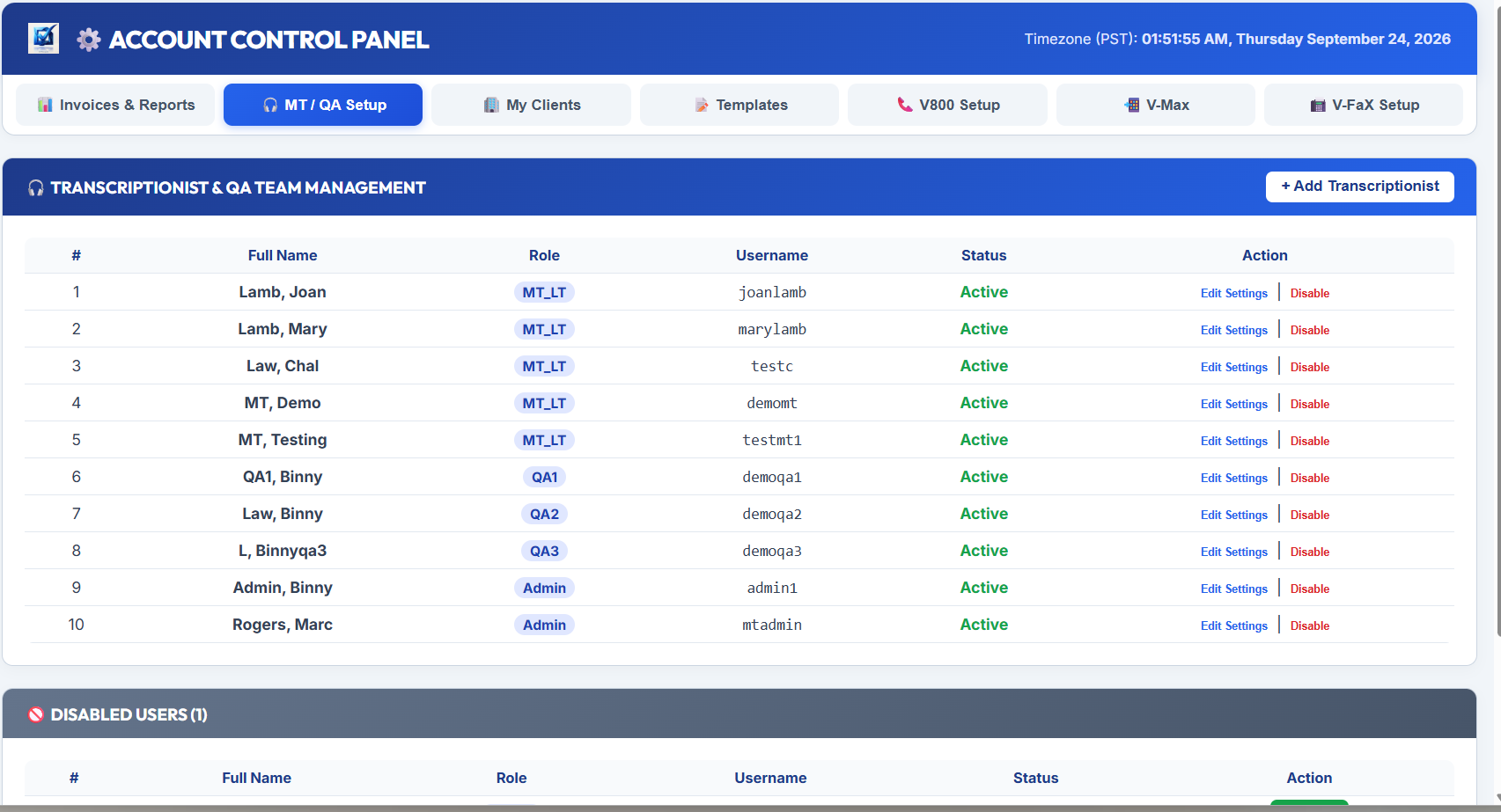 Administrator control panel utilities