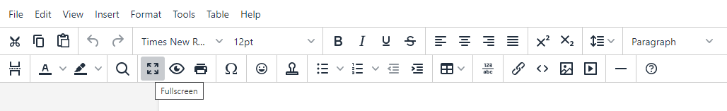 Full Screen toolbar button