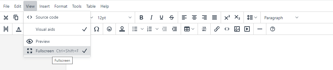 Full Screen view option