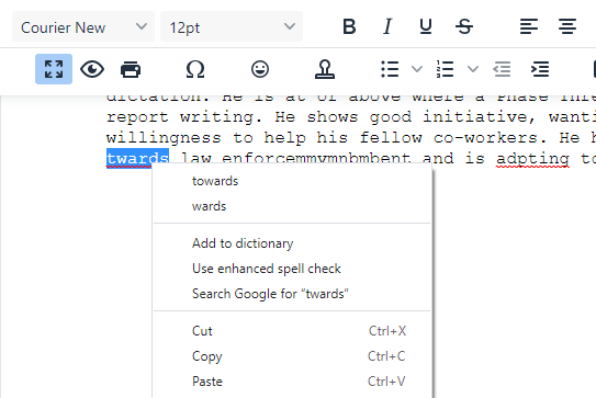 Dictionary Word Suggestions and Add to Dictionary